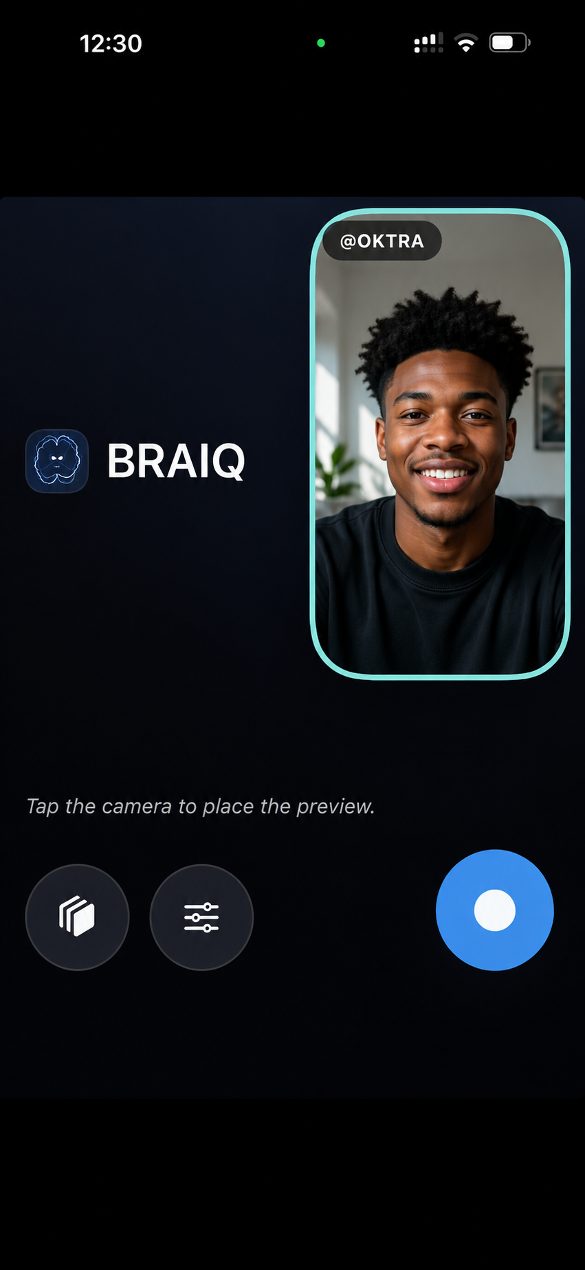 BRAIQ Studio editor with recording controls